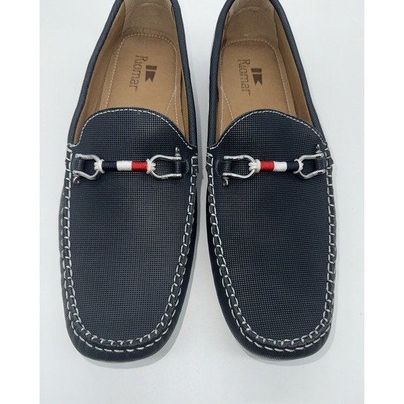 RIOMAR Men's Leather Shoes Waterman Deck Driver Slip-on Blue NEW Size 15 US - Picture 9 of 9